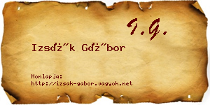 Izsák Gábor névjegykártya